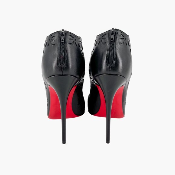Christian Louboutin Mandolina Black Laser Cut Booties Size 37.5 US 7.5 Women's - Picture 8 of 14